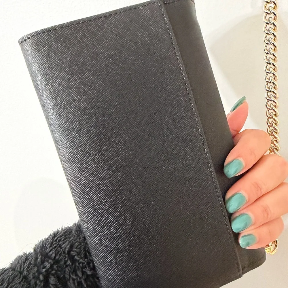 Kate Spade Black Crossbody with Gold Chain
